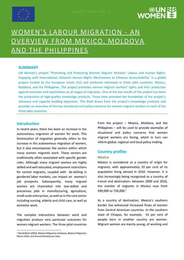 Policy-brief-An-overview-of-pilot-countries-en.jpg Women’s labour migration: An overview from Mexico, Moldova and the Philippines