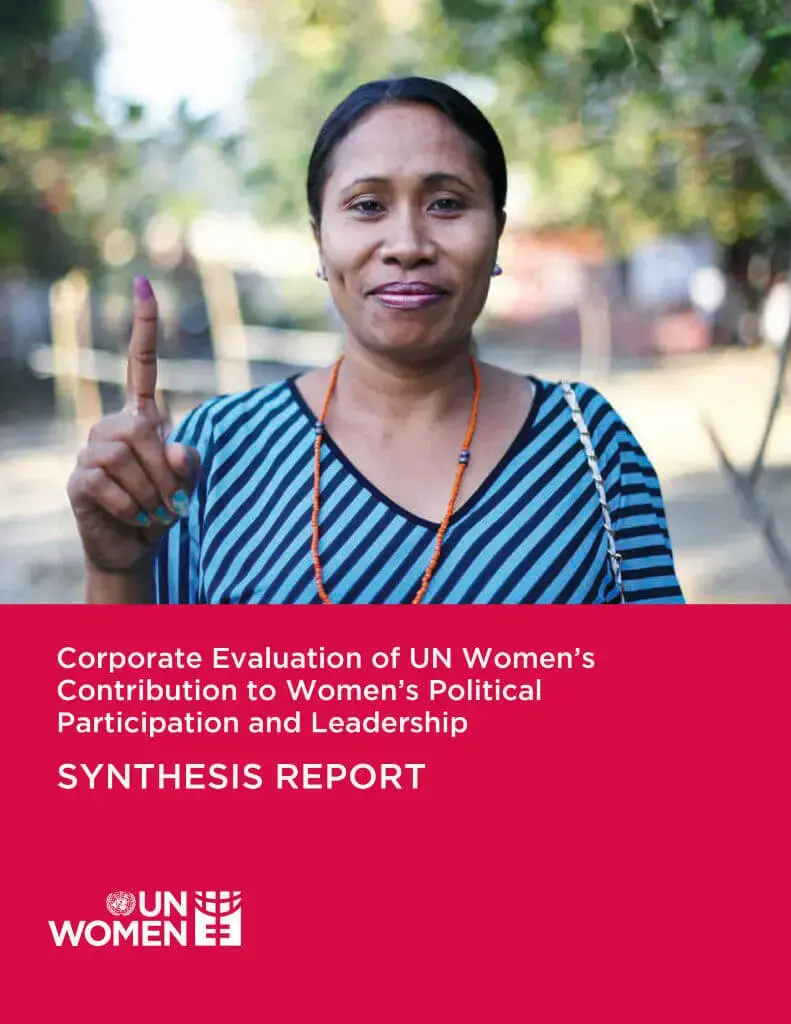 Corporate-evaluation-Womens-political-participation-cover-en.jpg Corporate evaluation of UN Women’s contribution to women’s political participation and leadership: Final synthesis report