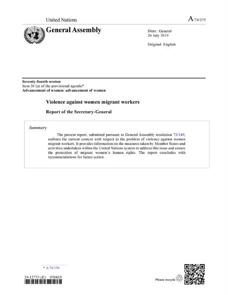 A-74-235-SG-report-Violence-against-women-migrant-workers-en.jpg Violence against women migrant workers: Report of the Secretary-General (2019)