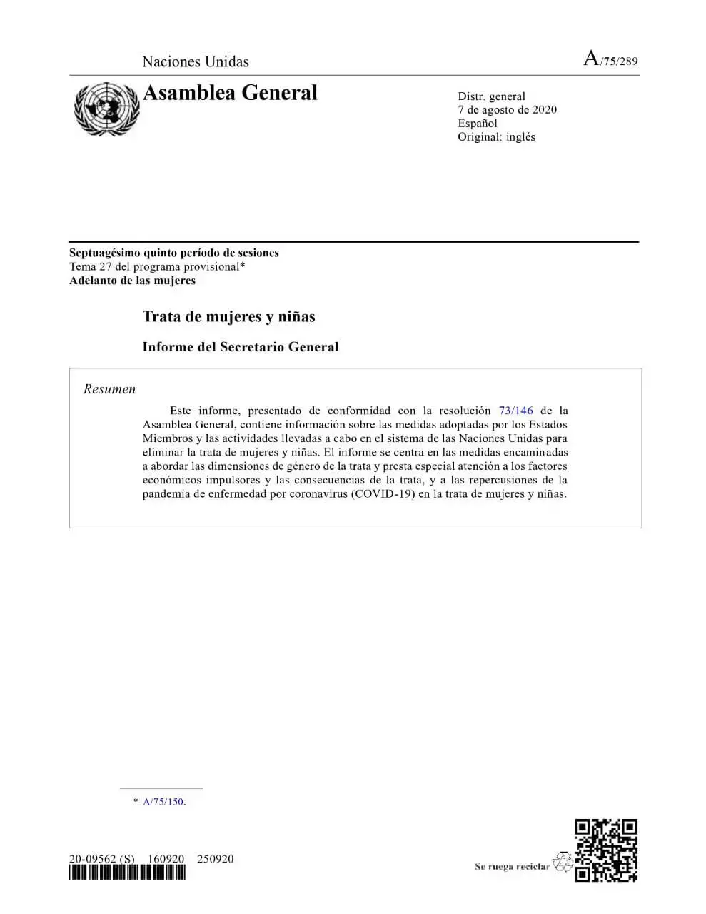 A_75_289_S.jpg Trata de mujeres y niñas: Informe del Secretario General