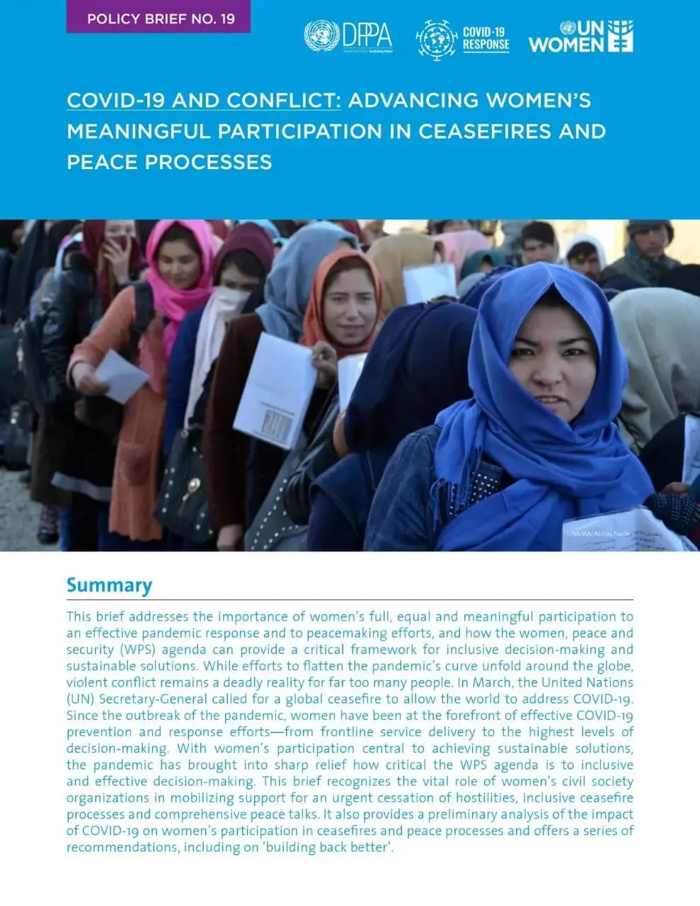 Policy-brief-COVID-19-and-conflict-en.jpg COVID-19 and conflict: Advancing women’s meaningful participation in ceasefires and peace processes