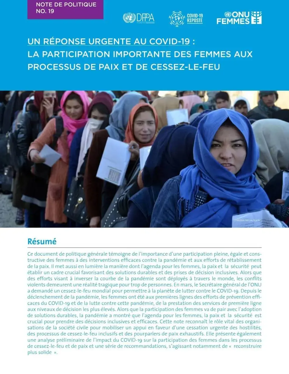 Policy-brief-COVID-19-and-conflict-fr.jpg Une réponse urgente au COVID-19 : La participation importante des femmes aux processus de paix et de cessez-le-feu