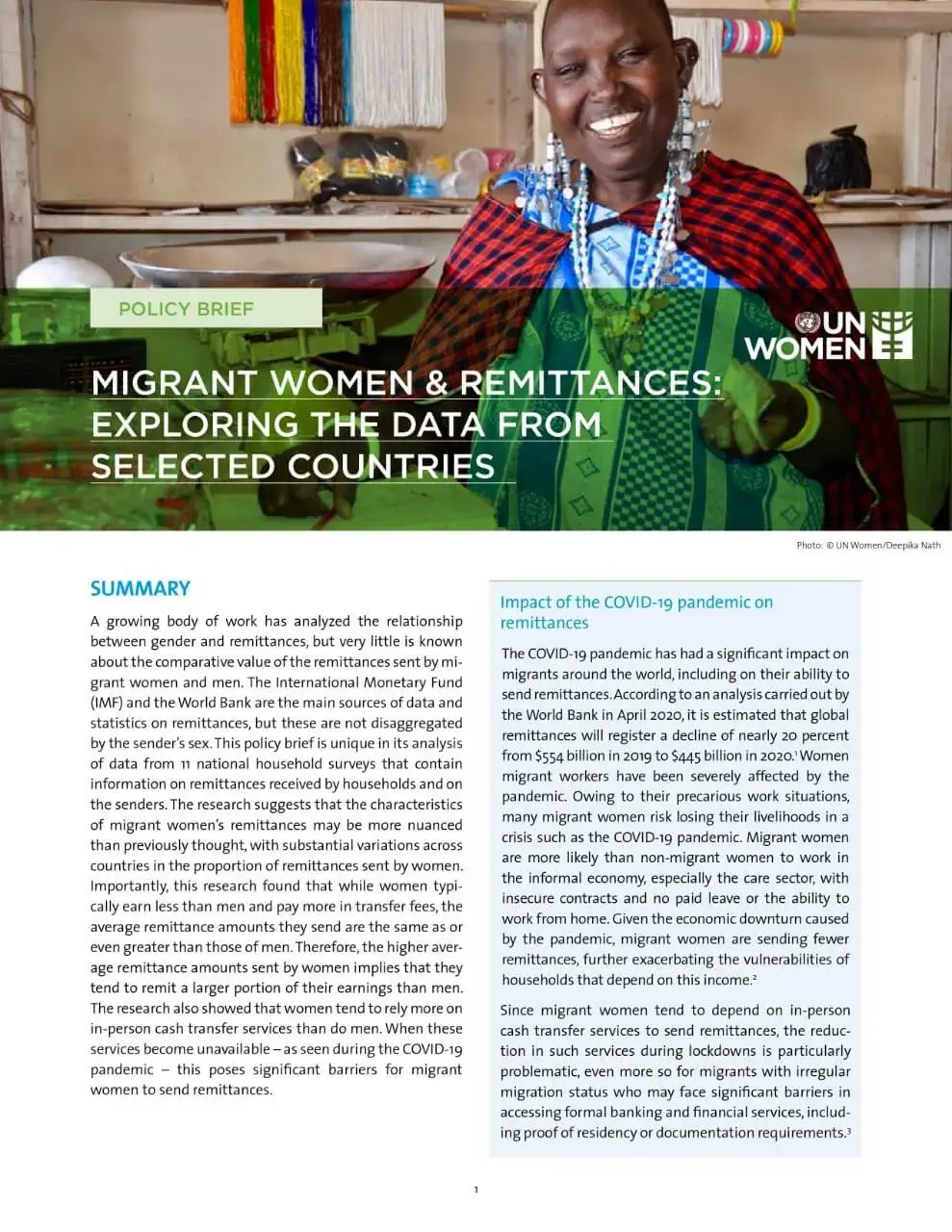 Policy-brief-Migrant-women-and-remittances-Exploring-the-data-from-selected-countries-en.jpg Migrant women and remittances: Exploring the data from selected countries