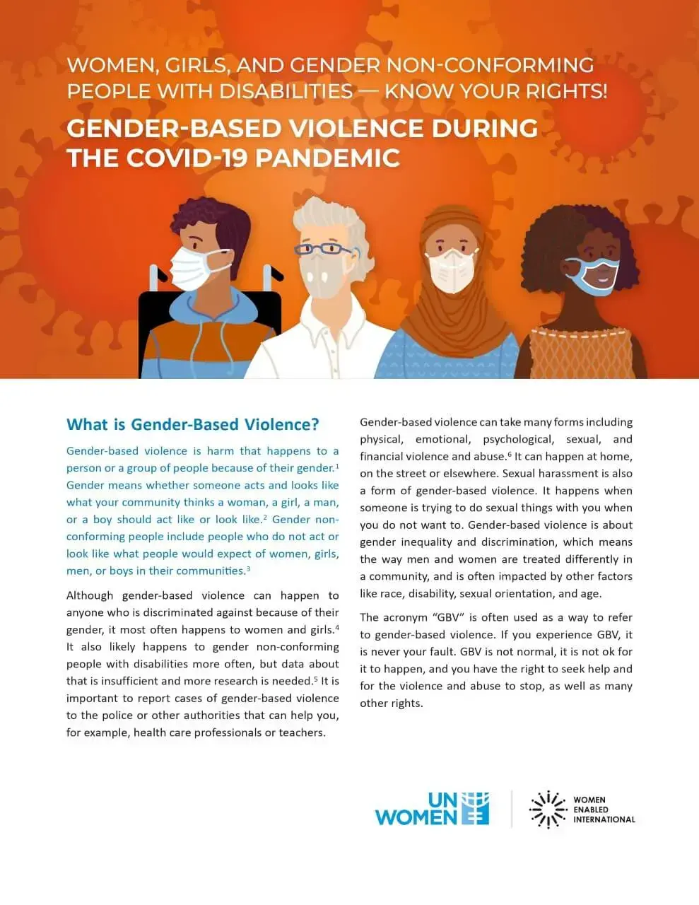 Women, girls, and gender non-conforming people with disabilities: Know your rights! Gender-based violence during the COVID-19 pandemic