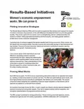 Results-Based Initiatives – Women’s Economic Empowerment Works. We Can Prove It.