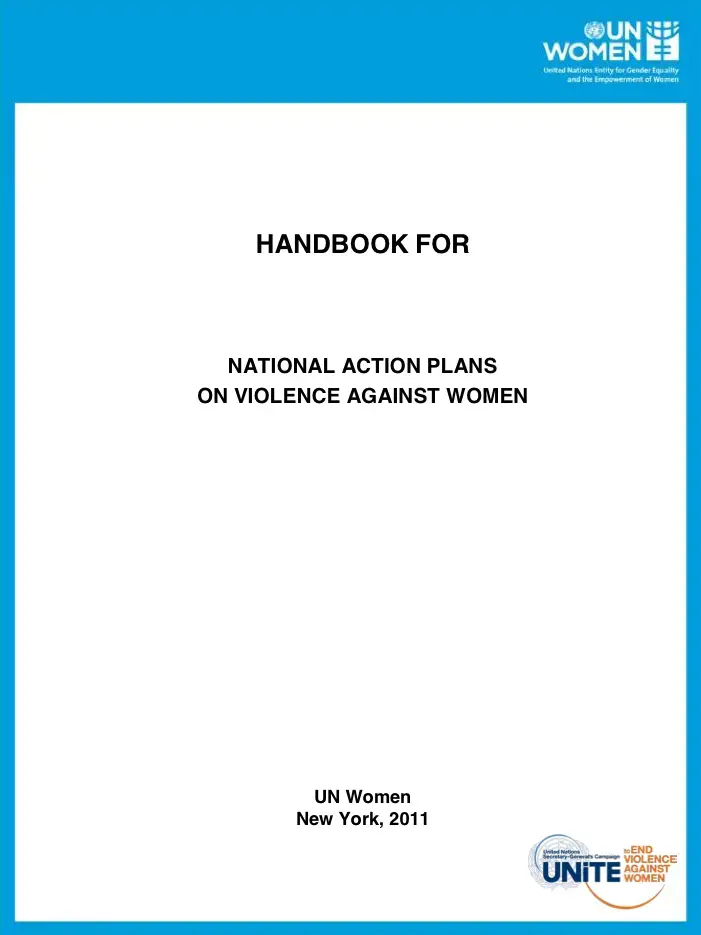 Cover: Handbook for national action plans on violence against women