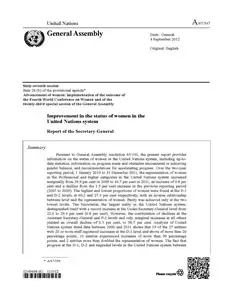 Improvement of the status of women in the United Nations system: Report of the Secretary-General (2012)
