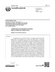 ImprovementStatusOfWomenInTheUNsystem2012fr232x.jpg Amélioration de la situation des femmes dans le système des Nations Unies : Rapport du Secrétaire général (2012)